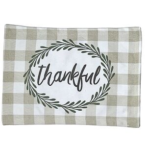 Nantucket Placemats Buffalo Check Quality Cotton Shabby Chic Plaid Neutral Beige